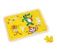 Janod Puzzle C’est la Fête - 24 pièces en bois - Dès 4 ans - Jeu des 5 erreurs - FSC