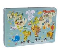 Puzzle 24 pièces Mappemonde by Lily Lane Apli Kids Boîte métallique G