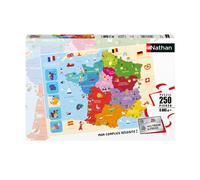 Puzzle 250 pièces Nathan Carte de France
