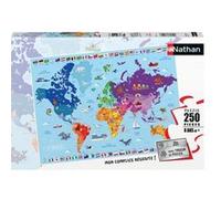 Puzzle 250 pièces Nathan Carte du monde Multicolore G