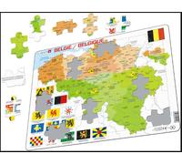 Puzzle 29 x 37cm Cadre/Plateau De 26-99 Pièces Belgique Map Drapeaux
