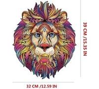 Puzzle 290pc en bois lions de pour adultes et enfants - multicolore Multicolore G