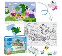 Puzzle 2en1 - DODO - Peppa Pig - 60 pièces - Livre de coloriage - Pour enfants 4 ans et plus