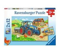 Ravensburger - Puzzle Enfant - Puzzles 2x12 p - Chantier et ferme - Dès 3 ans - 07616
