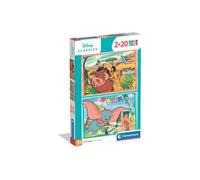 Puzzle 2x20 pièces CLEMENTONI Disney Classics 27x18 cm Pièces larges Âge 3+ Turquoise