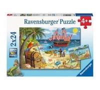 Ravensburger - Puzzle Enfant - Lot de 2 puzzles 24 pièces - Pirates et sirènes -dès 4 ans - 2 posters à taille réelle - 05676