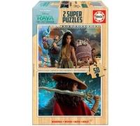 Educa - Puzzle Enfants 2x50 Bois Raya Et Le Dernier Dragon, Puzzle pour Enfants. Casse-tête pour Développement, Agilité et Amusement Les garçons et Filles. Super Puzzles Bois Disney (18879)