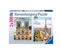 Puzzle 2x500 Pieces - en Visite a Paris - Puzzle Adultes Ravensburger - des 10 Ans - 17268