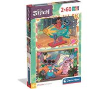 Puzzle 2x60 pieces Stitch, Pour enfants a partir de 3 ans, Theme dessins animés, CLEMENTONI