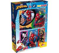 Lisciani - Puzzle Marvel Spider Man MaxiFloor DF - Puzzle Double Face pour Enfants dès 4 Ans - 2 x 60 Pièces - Format 50x35 cm - Coloriage au Verso - Activité Créative - Idée Cadeau Anniversaire
