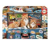 Puzzle 3 Chatons Tigres Dans Une Valise - 200 Pieces - Enfant - Educa Collection Animaux