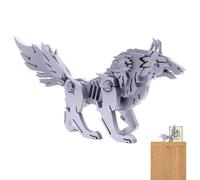 Puzzle 3 D Métal Loup - Modèle Artistique DIY Détaillé, Sculpture Décorative En Métal, Artisanat D'assemblage Unique | Fun Kit Modèle 3D Amovible Pour Adultes, Enfants,