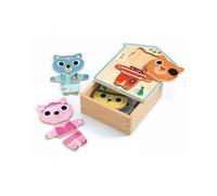 Djeco - Puzzle en bois Dressup Mix - Créativité et éveil