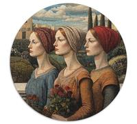 Puzzle 3 Portraits de Femmes pour Adultes,1000pcs (67.5x67.5cm),Jeu ÉduChatif,décoration De La Maison,Bâtiment