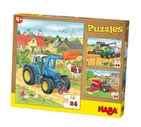 Puzzle 3 x 24 pièces : Tracteur & Cie