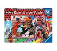 Puzzle 3 x 49 Parties Miraculous Ladybug & Cat Noir Ravensburger - Rouge - Mixte - 5 ans+