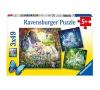 Ravensburger – Puzzle enfant Belles Licornes – Lot 3 × 49 pièces, 3 posters inclus, dès 5 ans