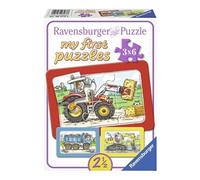Puzzle 3 x 6 pièces Mes premiers puzzles Excavateur, Tracteur et Camion Ravensburger Multicolore G