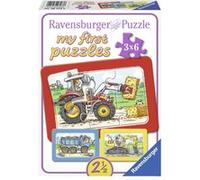 Ravensburger Puzzle Mes premiers puzzles 3 x 6 pièces – Excavateur, Tracteur, Camion