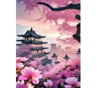 Puzzle 30 Pièces Adultes Bâtiments Plantes Roses, 30 Pièces Puzzles pour Adultes Jeu éducatif Jouets Défi, Décoration de la Maison, Cadeaux de Vacances