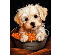 Puzzle 30 Pièces Adultes Métal Chien Blanc, 30 Pièces Puzzles pour Adultes Jeu éducatif Jouets Défi, Décoration de la Maison, Cadeaux de Vacances