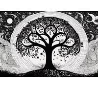 Puzzle 30 Pièces Jeux éducatif Défi Jouets Arbre Abstrait Noir Puzzles Classiques Puzzle DIY Cadeaux de l'art de la Décoration Moderne