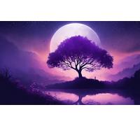 Puzzle 30 Pièces Jeux éducatif Défi Jouets Arbre paysager Violet Puzzles Classiques Puzzle DIY Cadeaux de l'art de la Décoration Moderne