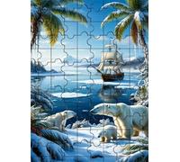 Puzzle 30 Pièces Jeux éducatif Défi Jouets Voilier Ours du lac glacé Puzzles Classiques Puzzle DIY Cadeaux de l'art de la Décoration Moderne