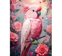 Puzzle 30 Pièces pour Adultes, Perroquet Animal Rose Puzzle Adulte 30 pièces, Jeu de Création et Logique, Activité Détente, Idée Cadeau Adulte Décoration Intérieure