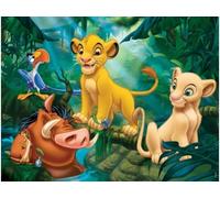 Puzzle 30 Pieces Roi Lion : Simba nala Timon et Timon - Set Puzzle Enfant Dessin Anime + 1 Carte Animal