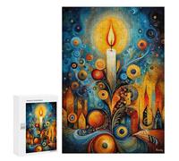 Puzzle 300 PCS Abstract Christmas Candle - Surreal Festive Decorative Art Puzzles pour Adultes, Jouet, Décoration Murale, Difficile, Difficile, Cadeaux Uniques pour Anniversaire Et Noël 300 PCS