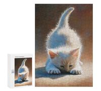 Puzzle 300 PCS Adorable Kitten Stretching Puzzles pour Adultes Améliorent La Mémoire Interaction Parent-Enfant Casse-tête Jeux De Société en Famille 300 PCS