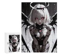 Puzzle 300 PCS Anime Girl with Dark Angel Wings Puzzles pour Adolescents Course De Vitesse Manuelle Activités Amusantes À La Maison Jeu Stimulant Et Jeu en Famille 300 PCS