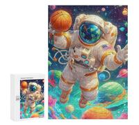 Puzzle 300 PCS Astronaut in Space Basketball Puzzle pour Adolescents Améliorez Votre Mémoire Entraînez Votre Cerveau Et Vos Mains Jouets Addictifs pour Cultiver La Patience 300 PCS