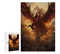 Puzzle 300 PCS Attack of The Fire Dragon Puzzles pour Adultes, Jouet, Décoration Murale, Motif À Assembler, Idéal comme Cadeau pour Toute La Famille 300 PCS