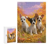 Puzzle 300 PCS Autumn Puppies in Field Puzzles pour Adultes Améliorent La Mémoire Interaction Parent-Enfant Casse-tête Jeux De Société en Famille 300 PCS