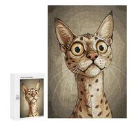 Puzzle 300 PCS Bengal Cat Caricature Puzzles pour Adultes, Jouet, Décoration Murale, Motif À Assembler, Idéal comme Cadeau pour Toute La Famille 300 PCS