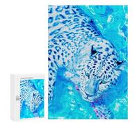 Puzzle 300 PCS Blue Leopard in Water Puzzle pour Adolescents Améliorez Votre Mémoire Entraînez Votre Cerveau Et Vos Mains Jouets Addictifs pour Cultiver La Patience 300 PCS