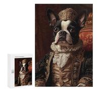 Puzzle 300 PCS Boston Terrier Renaissance Noble Regal Dog Portrait Puzzles pour Adultes, Jouet, Décoration Murale, Motif À Assembler, Idéal comme Cadeau pour Toute La Famille 300 PCS