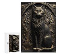 Puzzle 300 PCS Cat Gold Relief Deco Puzzles pour Adolescents Course De Vitesse Manuelle Activités Amusantes À La Maison Jeu Stimulant Et Jeu en Famille 300 PCS
