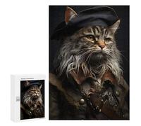 Puzzle 300 PCS Cat Pirate Portrait Puzzles pour Adultes, Jouet, Décoration Murale, Cadeau d'anniversaire, Idéal pour Toute La Famille 300 PCS