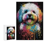 Puzzle 300 PCS Colorful Abstract Dog Art Print-18 Puzzles pour Adultes - Cadeau d'anniversaire - Jeu Difficile Et Stimulant - Cadeaux