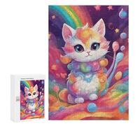 Puzzle 300 PCS Colorful Cute Little Cat Puzzles pour Adultes, Jouet, Décoration Murale, Motif À Assembler, Idéal comme Cadeau pour Toute La Famille 300 PCS