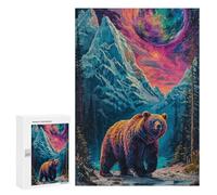 Puzzle 300 PCS Colorful Fantasy Bear Landscape Puzzles pour Adultes Améliorent La Mémoire Interaction Parent-Enfant Casse-tête Jeux De Société en Famille 300 PCS