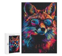 Puzzle 300 PCS Colorful Fox Art Print-4 Puzzles pour Adolescents - Anti-Stress - Défi Éducatif - Idée Cadeau Et Anniversaire Unique 300 PCS