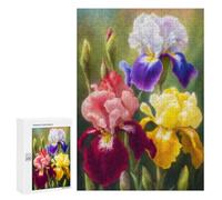 Puzzle 300 PCS Colorful Iris Flower Bouquet Puzzles pour Adolescents Course De Vitesse Manuelle Activités Amusantes À La Maison Jeu Stimulant Et Jeu en Famille 300 PCS