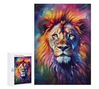 Puzzle 300 PCS Colorful Lion Art Print-31 Puzzle pour Adolescents Améliorez Votre Mémoire Entraînez Votre Cerveau Et Vos Mains Jouets Addictifs pour Cultiver La Patience 300 PCS