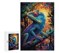 Puzzle 300 PCS Colorful Lizard in Forest Puzzles pour Adolescents - Anti-Stress - Défi Éducatif - Idée Cadeau Et Anniversaire Unique 300 PCS