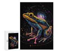 Puzzle 300 PCS Cosmic Frog Art Print-1 Puzzle pour Adolescents Améliorez Votre Mémoire Entraînez Votre Cerveau Et Vos Mains Jouets Addictifs pour Cultiver La Patience 300 PCS