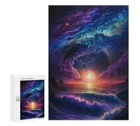 Puzzle 300 PCS Cosmic Ocean Sunset Puzzles pour Adultes Améliorent La Mémoire Interaction Parent-Enfant Casse-tête Jeux De Société en Famille 300 PCS